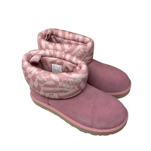 UGG Classic Mini Jersey Boots Winter Suede Stripe Pink Women Size 1136674 BLUS - Picture 5 of 9